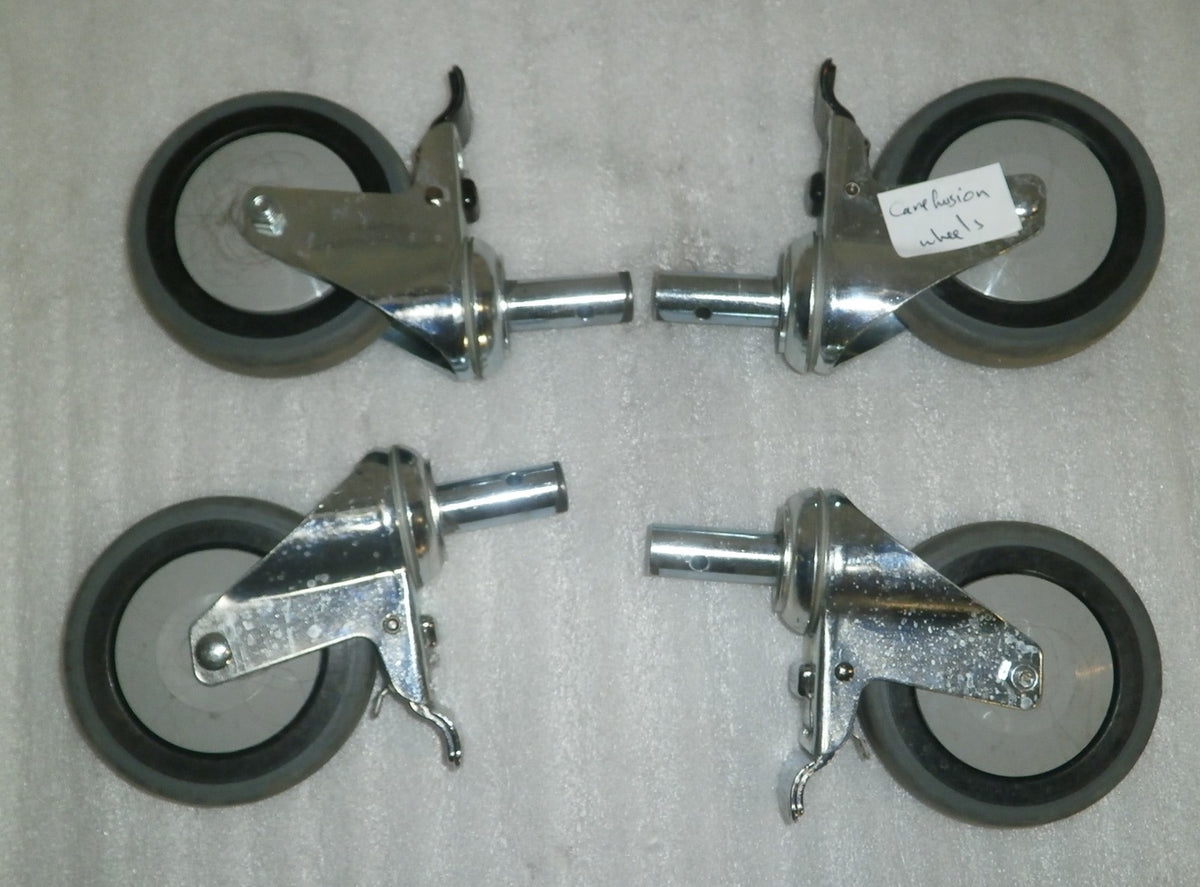 LOT OF 4 CAREFUSION WHEEL CASTERS VERY GOOD CONDITION