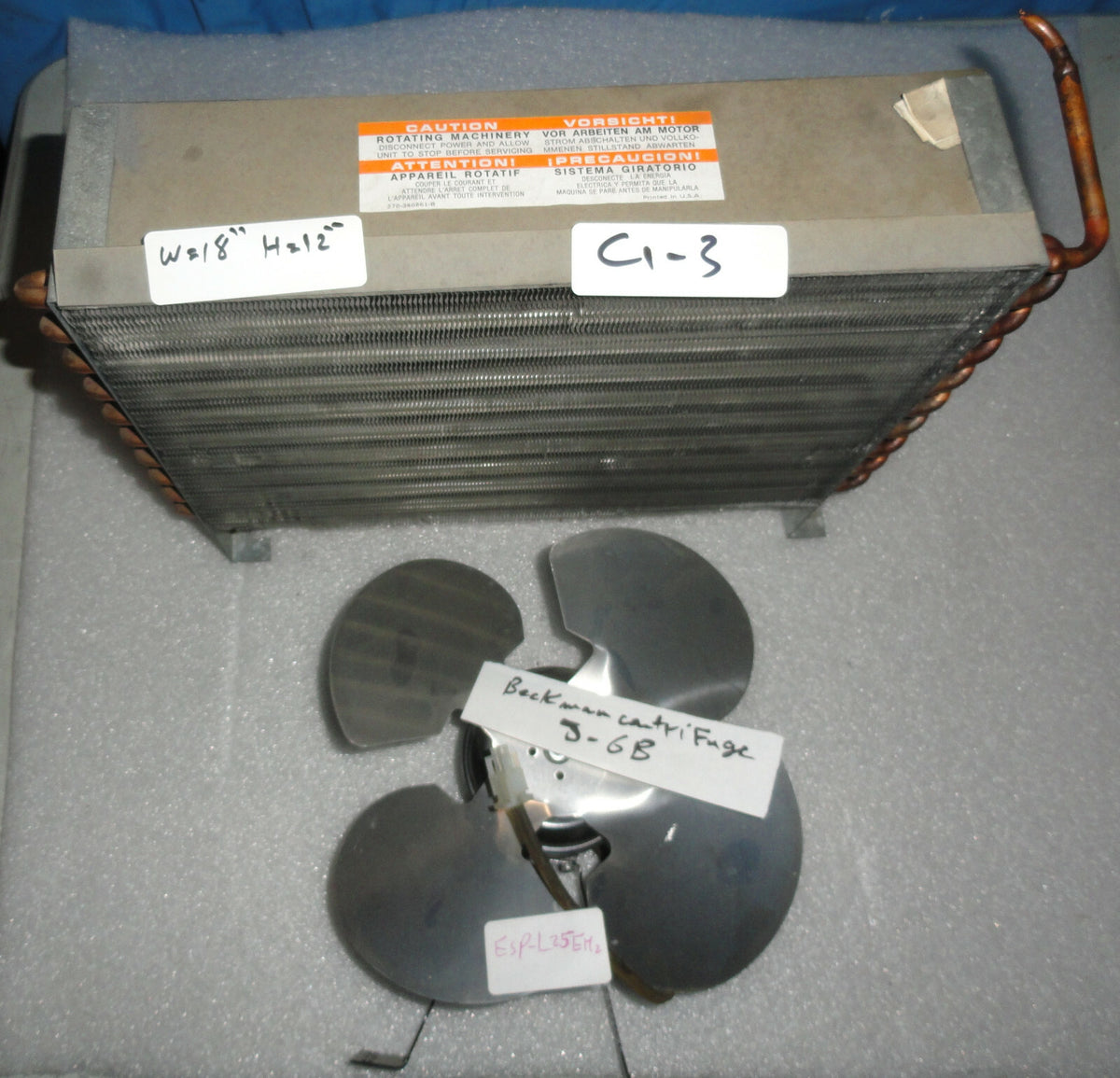 BECKMAN J-6B CENTRIFUGE EVAPORATOR AND FAN