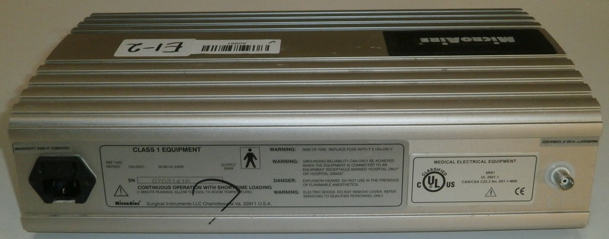 MicroAire 1020 Lipoplasty Electric Console (for parts)