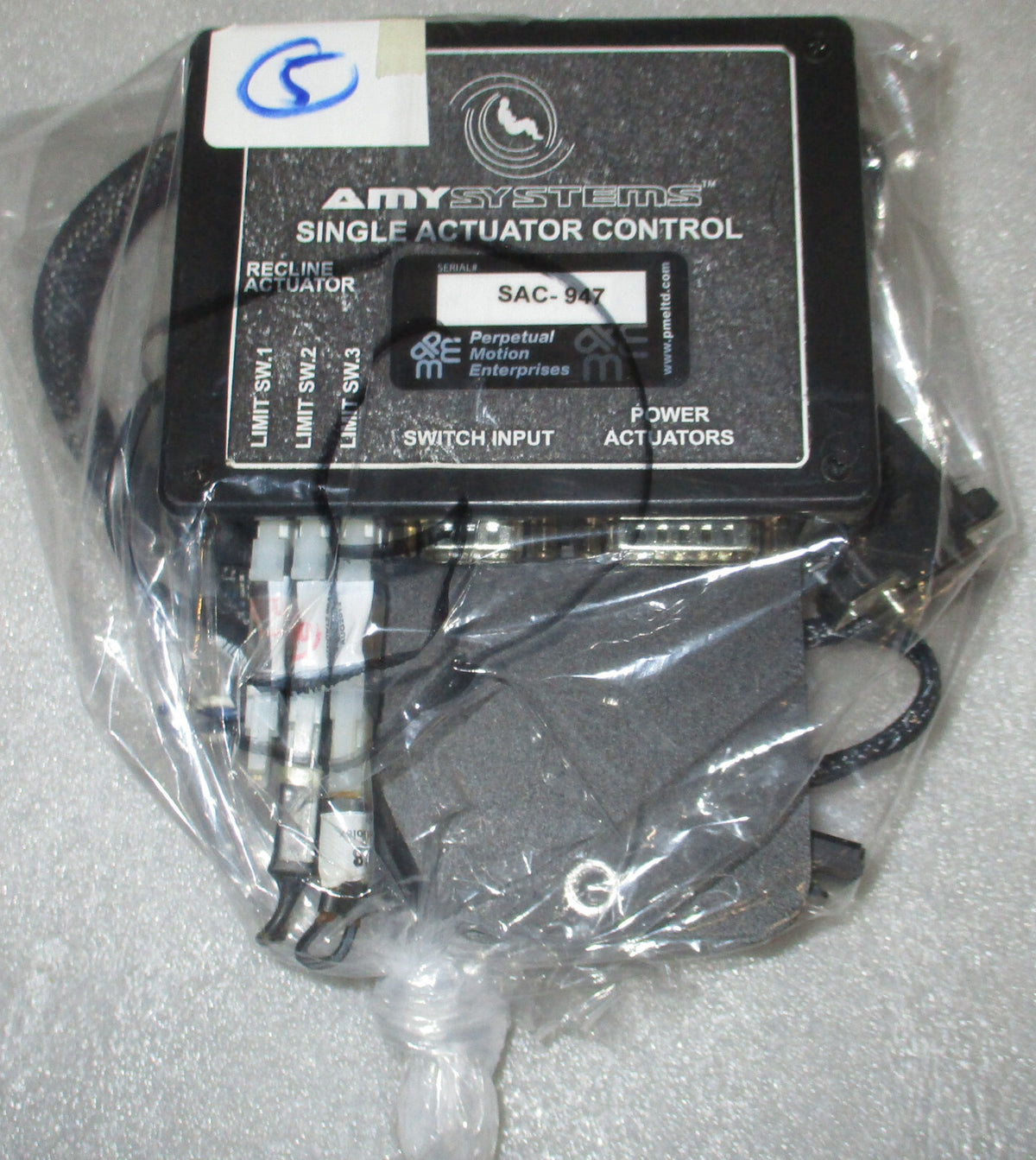 AMY SYSTEMS SINGLE ACTUATOR CONTROL SAC-947 WITH CABLES AS PICTURES