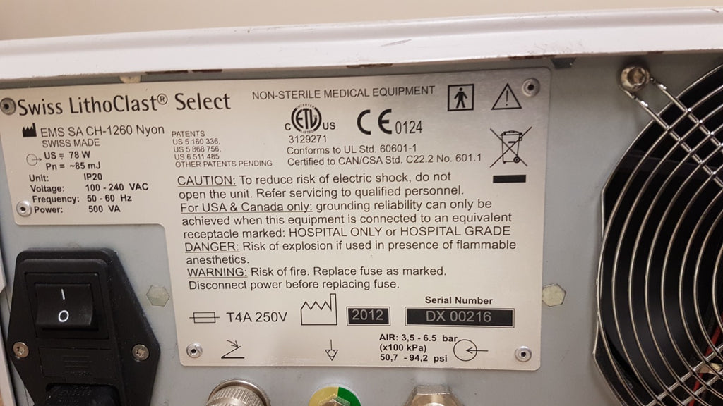 Boston Scientific Swiss LithoClast Select Lithotripter EMS SA CH-1260 NYON