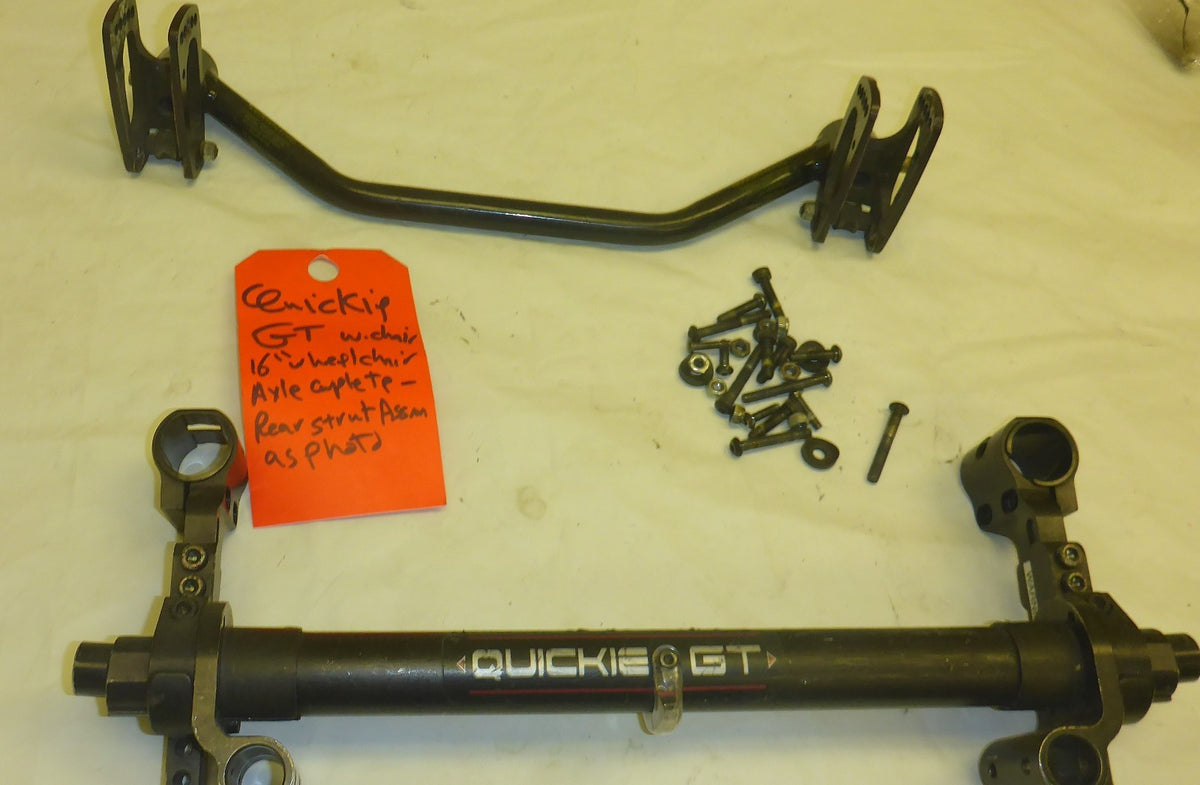 Quickie GT Wheelchair 16" Axle Complete - Rear Assembly Dimension As Photo