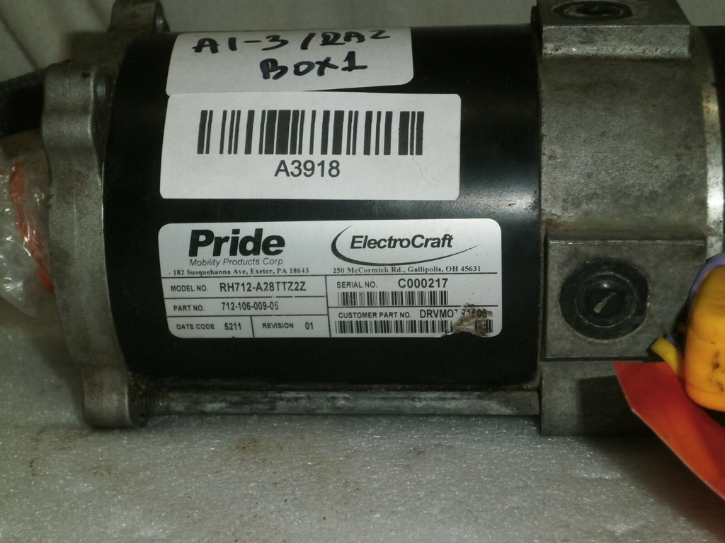 PRIDE 1450 WHEELCHAIR ONLY MOTOR NO GEAR BOX MODEL RH 712-A28TTZ2Z