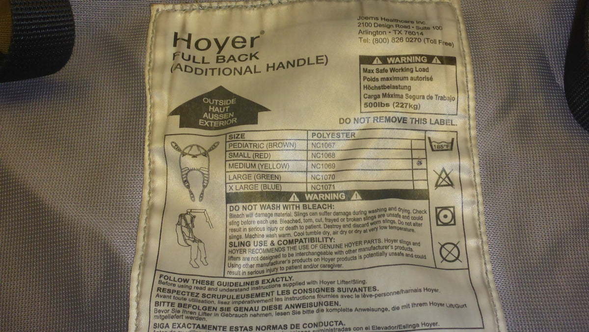 HOYER NC1069 MEDIUM YELLOW SLING IN GOOD CONDITION, DIMENSION AS PHOTO