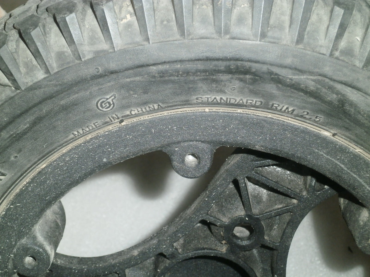 LOT OF 2 QUANTUM QM-710 PRIMO POWERTRAX WHEELS 3.00-8 SOLID VERY GOOD CONDITION
