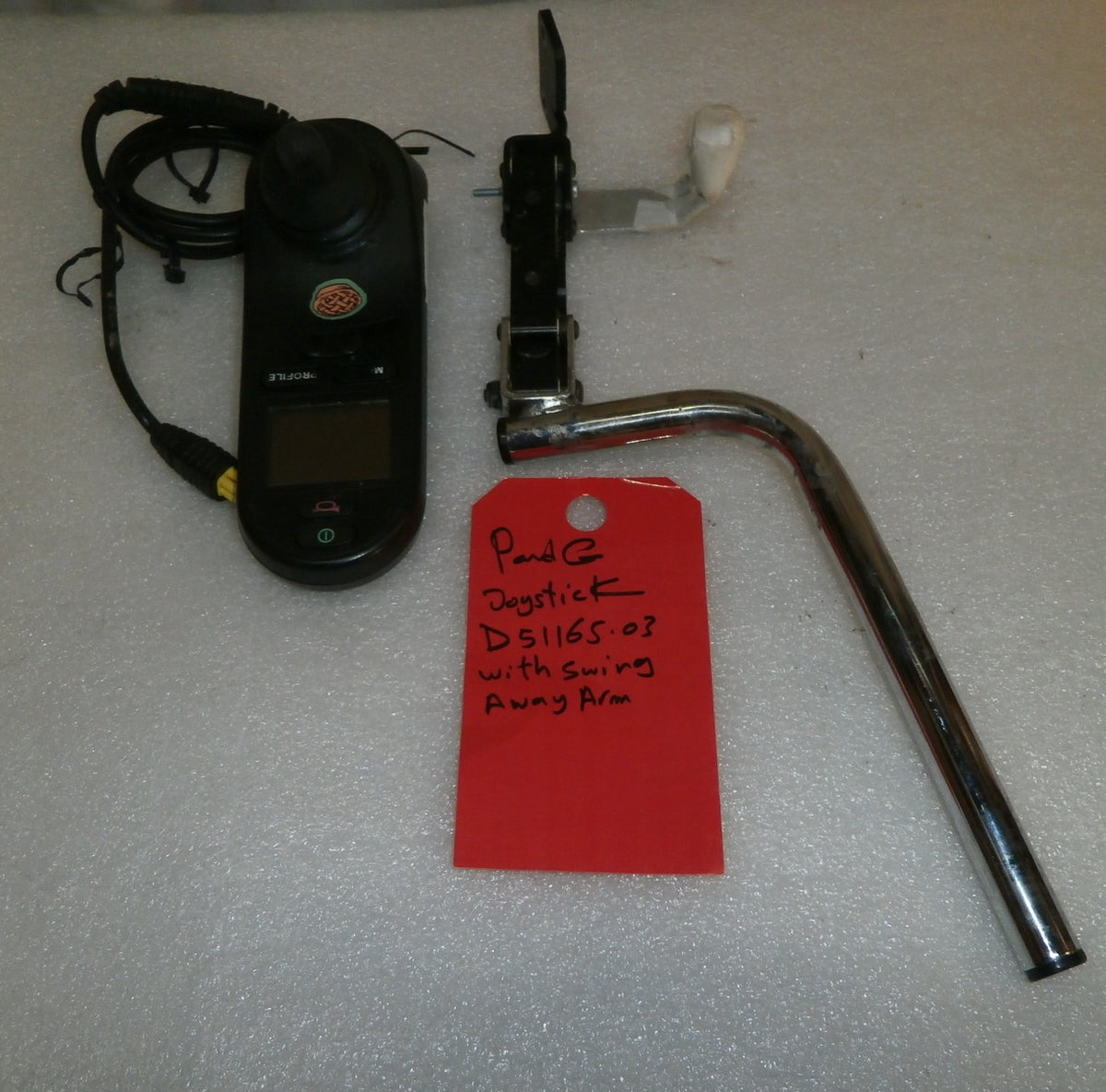 PG WHEELCHAIR JOYSTICK D51165.03 WITH SWING AWAY ARM GOOD CONDITION