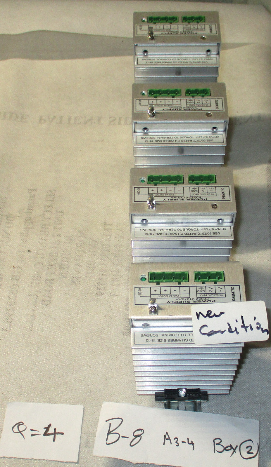 Lot of 4 DEMATIC POWER SUPPLY F0032-01070AA NEW CONDITION