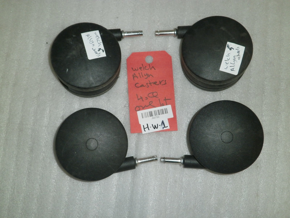 LOT OF 4 WELCH ALLYN WHEEL CASTERS 5" VERY GOOD CONDITION