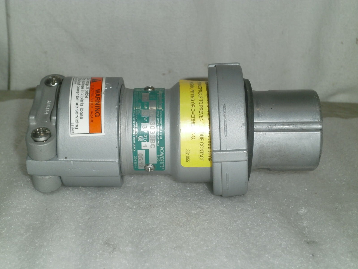 Appleton ACP3033BC 250V 30 Amp Powertite Plug Used Good Condition