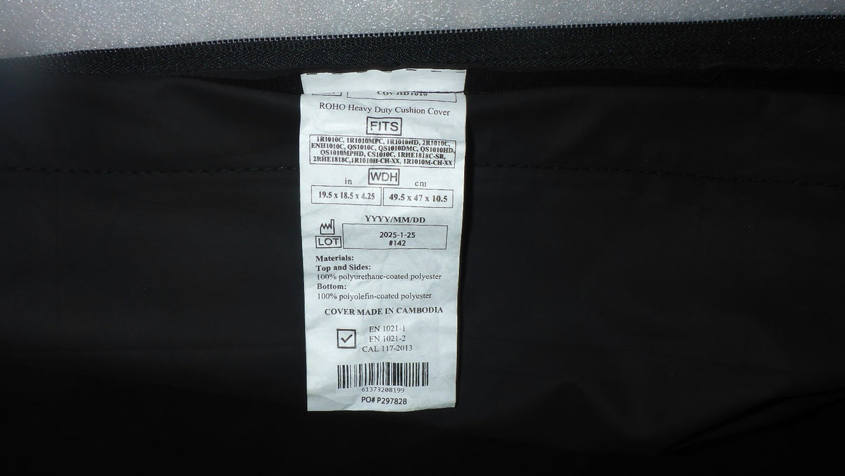 ROHO WHEELCHAIR CUSHION COVER ONLY 19.5X18.5X4.25 USED VERY GOOD CONDITION