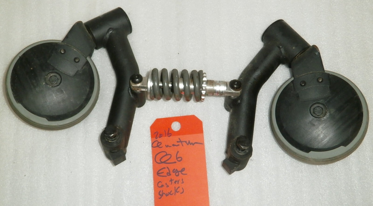 SET OF 2 QUANTUM Q6 EDGE 2016 CASTERS WITH FRAME AND ABSORBER GOOD AS PICTURES