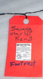 SAVARIA K2S STAIR LIFT FOOTREST WITH CHARGER AND KEY
