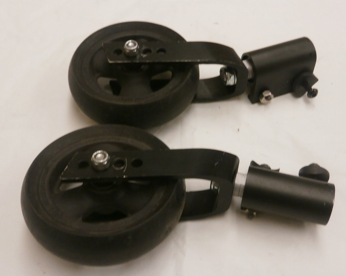 CATALYST WHEELCHAIR FORKS WITH CASTERS 5 INCH VERY GOOD CONDITION WITH BOLTS