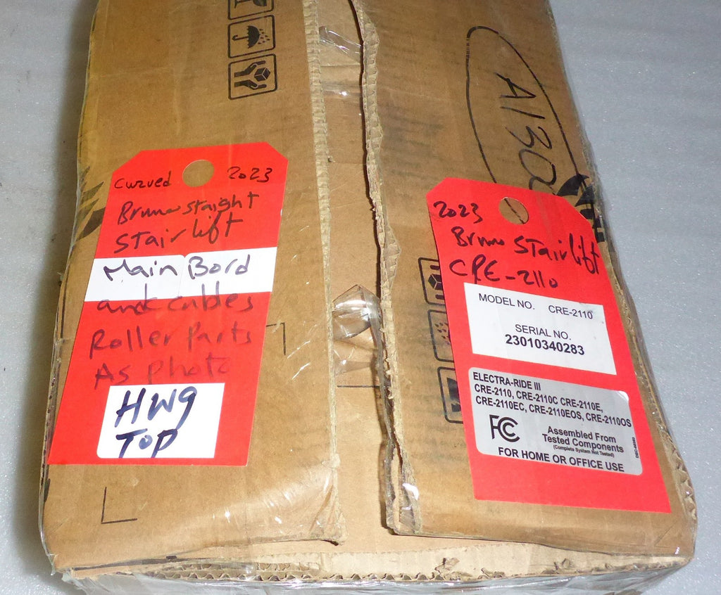 2023 BRUNO STRAIGHT CRE-2110 STAIR LIFT BOARD AND ROLLERS WITH PARTS AND CABLES