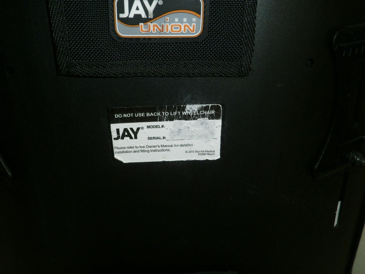 Wheelchair Back Jay Union Cushion Fits 16-17" w/ Accessories Good Condition