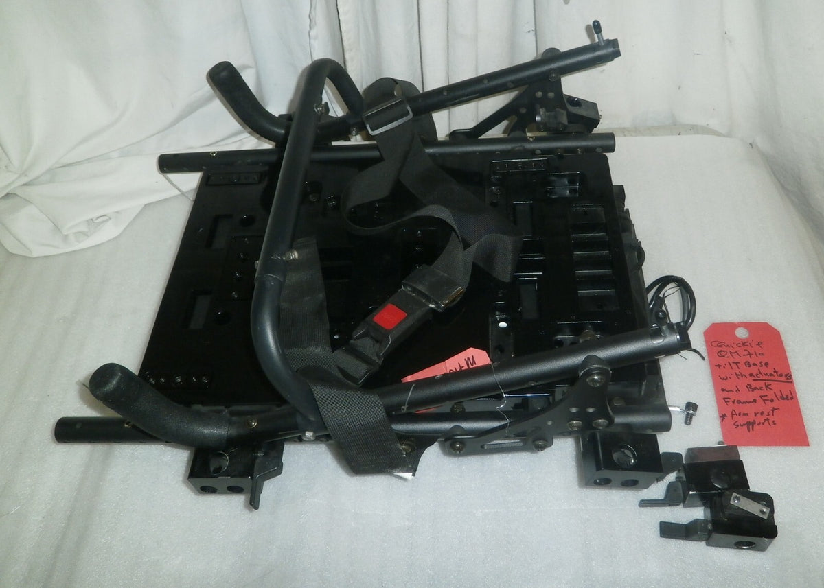 QUICKIE QM-710 Tilt Base with Actuators & Back frame Folded w/ Armrest Support
