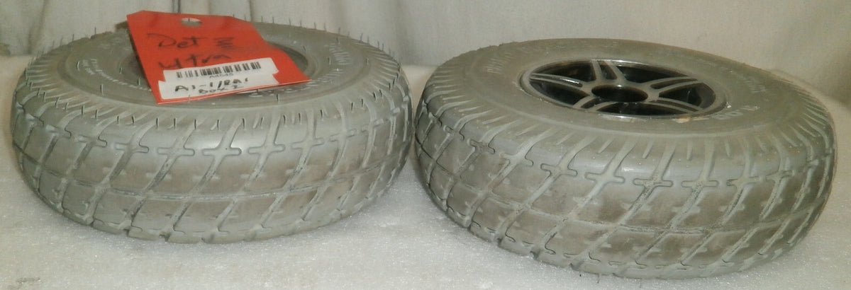TWO PRIMO POWER TRAX WHEELCHAIR WHEELS 3.00-4 FROM JET 3 ULTRA