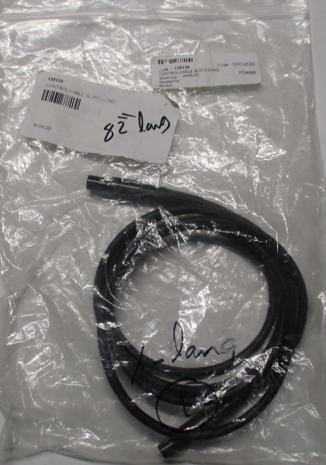 SUNRISE 139139 CONTROL CABLE SLIM X 82 INCH LONG NEW OPEN BOX