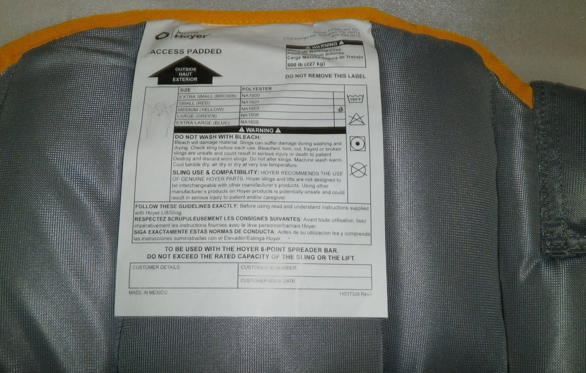 HOYER PATIENT SLING ACESS PADDED MEDUIM SIZE GOOD CONDITION