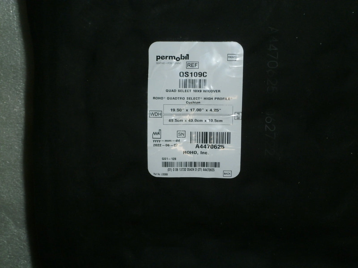ROHO Permobil Wheelchair Cushion QS109C Size 19.5x17" W/Cover Good Condition