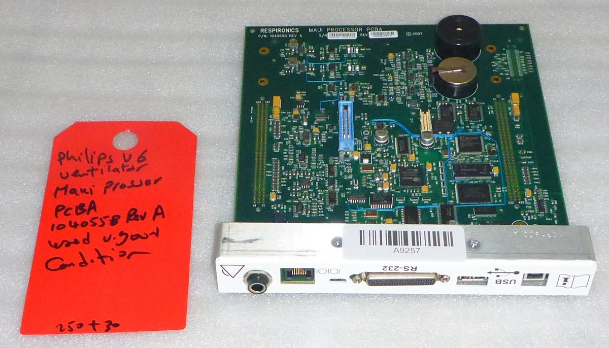 PHILIPS V60 VENTILATOR MAUI PROSSEOR PCBA 1040558 BOARD GOOD CONDITION