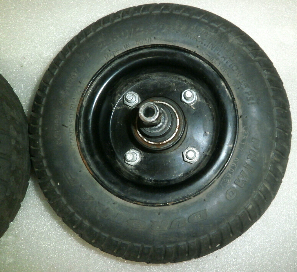 TWO QUICKIE 1450 POWER WHEELCHAIR WHEELS PRIMO DUROTRAP 2.80/2.50-4