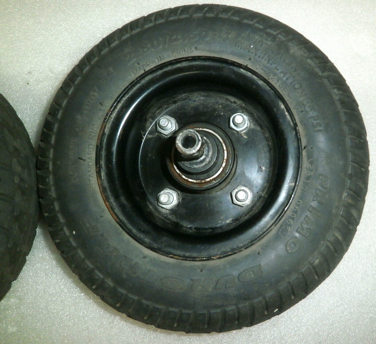 TWO QUICKIE 1450 POWER WHEELCHAIR WHEELS PRIMO DUROTRAP 2.80/2.50-4