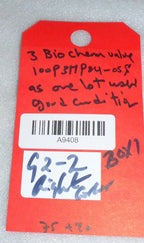 q=3 as one lot bio chem valve 100p3mp 24-05S USED GOOD CONDITION