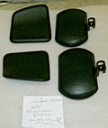 SET OF WHEELCHAIR LEG REST,FOOT GAURDS-LEATHER NEW CONDITION WITH MOUNT PLATES