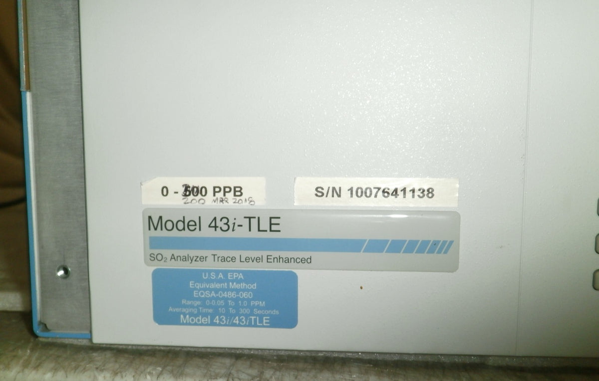 Thermo Scientific 43i-TLE SO2 Gas Analyzer Trace Level Enahanced 43ITLE-APSAB