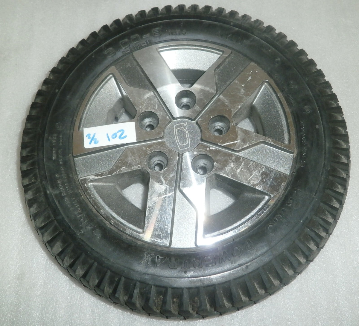LOT OF 2 QUANTUM EDGE 2.0 POWERTRAX WHEELS 3.00-8 SOLID VERY GOOD CONDITION