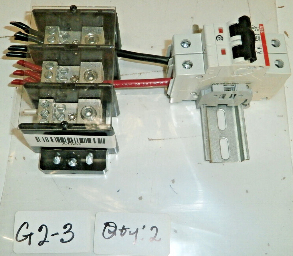 ABB 60A 10kA E212323 Circuit Breaker + BUSS 16021-3 Power Distribution Block