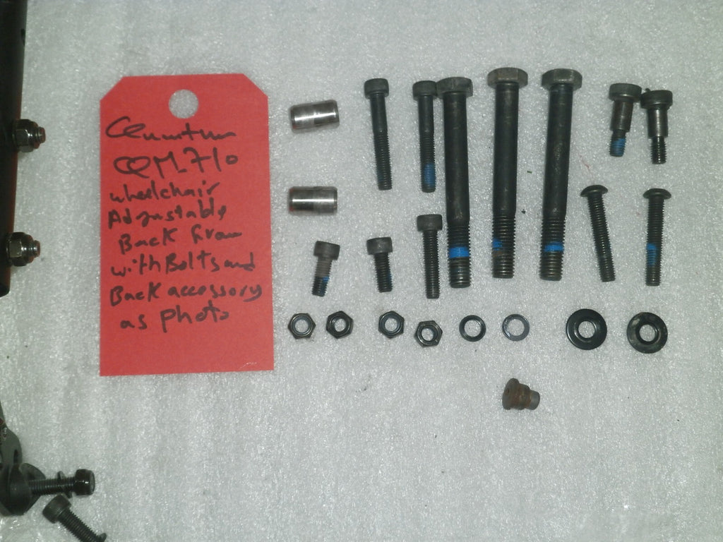 ADJUSTABLE BACK PARTS W/ BOLTS FROM QUANTUM QM-710 POWER WHEELCHAIR AS PHOTO