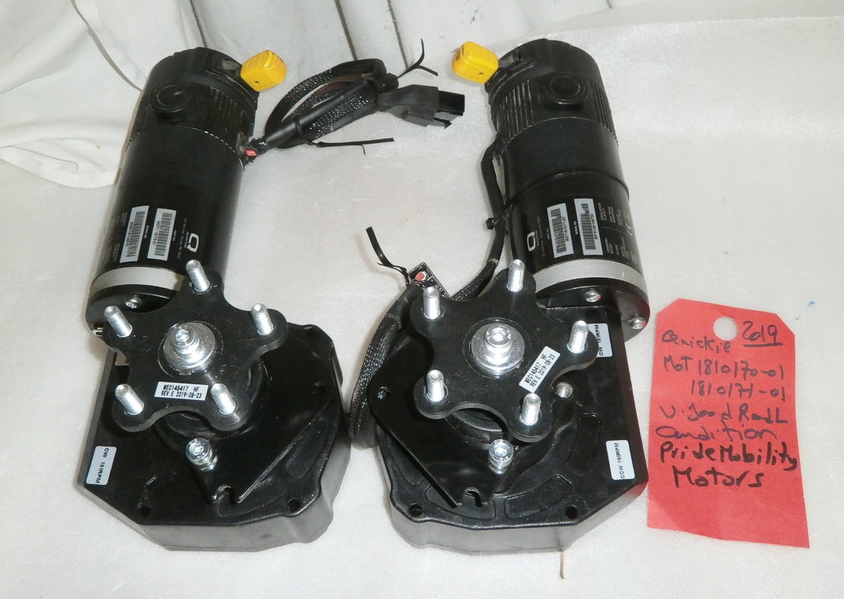 QUICKIE PRIDE MOBILITY MOTORS MOT 1810170-01 AND 1810171-01 VERY GOOD