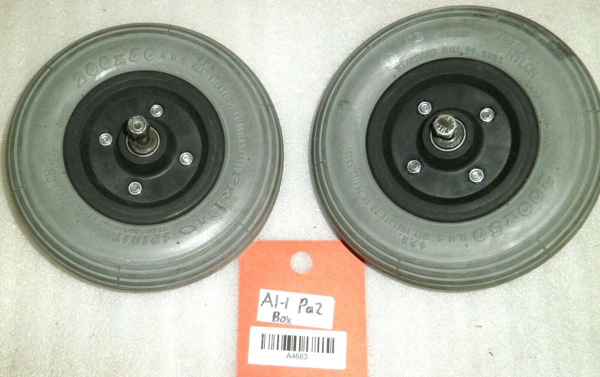 SET OF 2 POWER WHEELCHAIR PRIMO SPIRIT WHEELS 200X50 VERY GOOD CONDITION