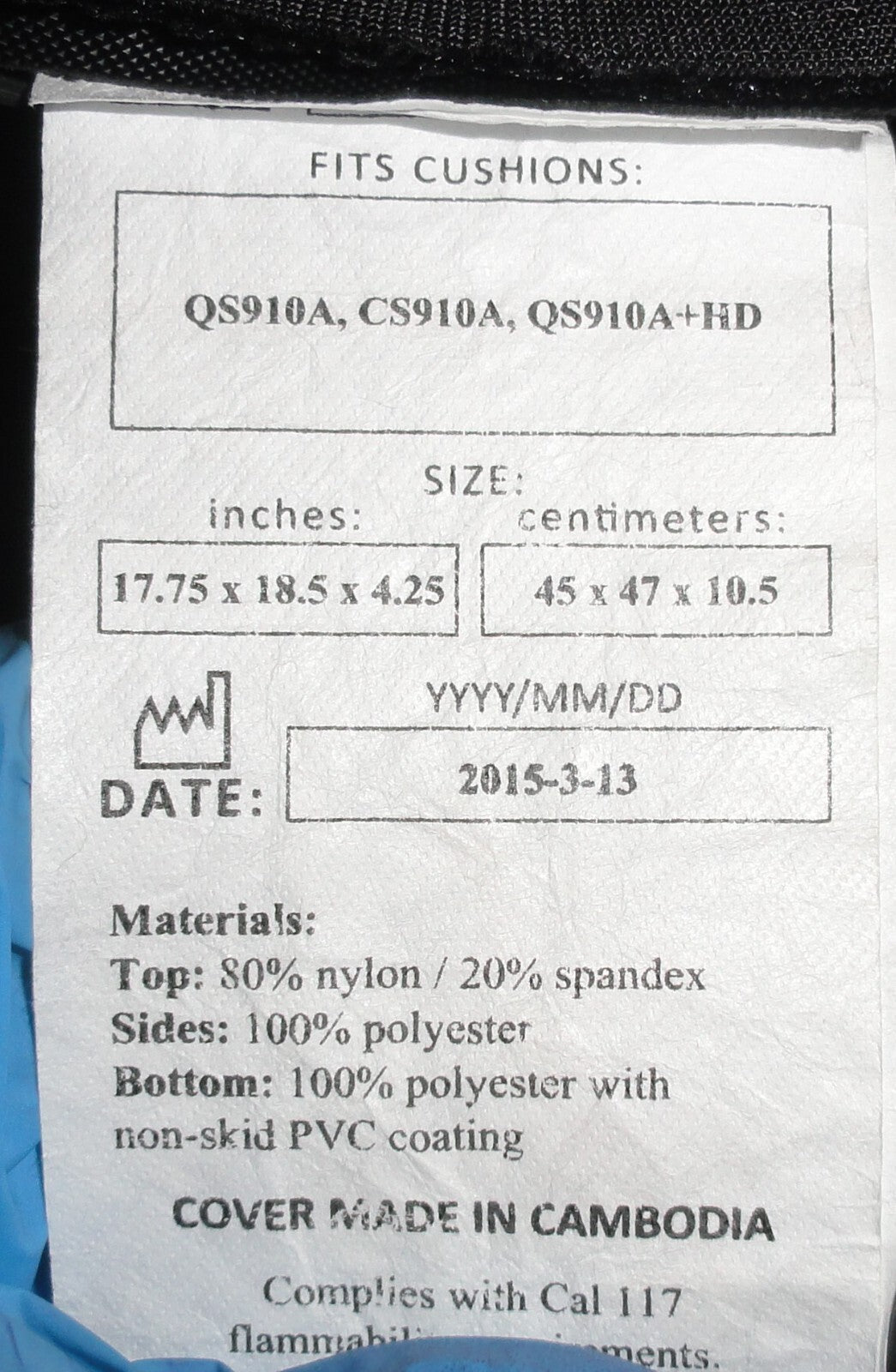 ROHO CUSHION QUAD SELECT 9X10W COVER QS910C 17.75X18.5X4.25 INCH W/ COVER GOOD