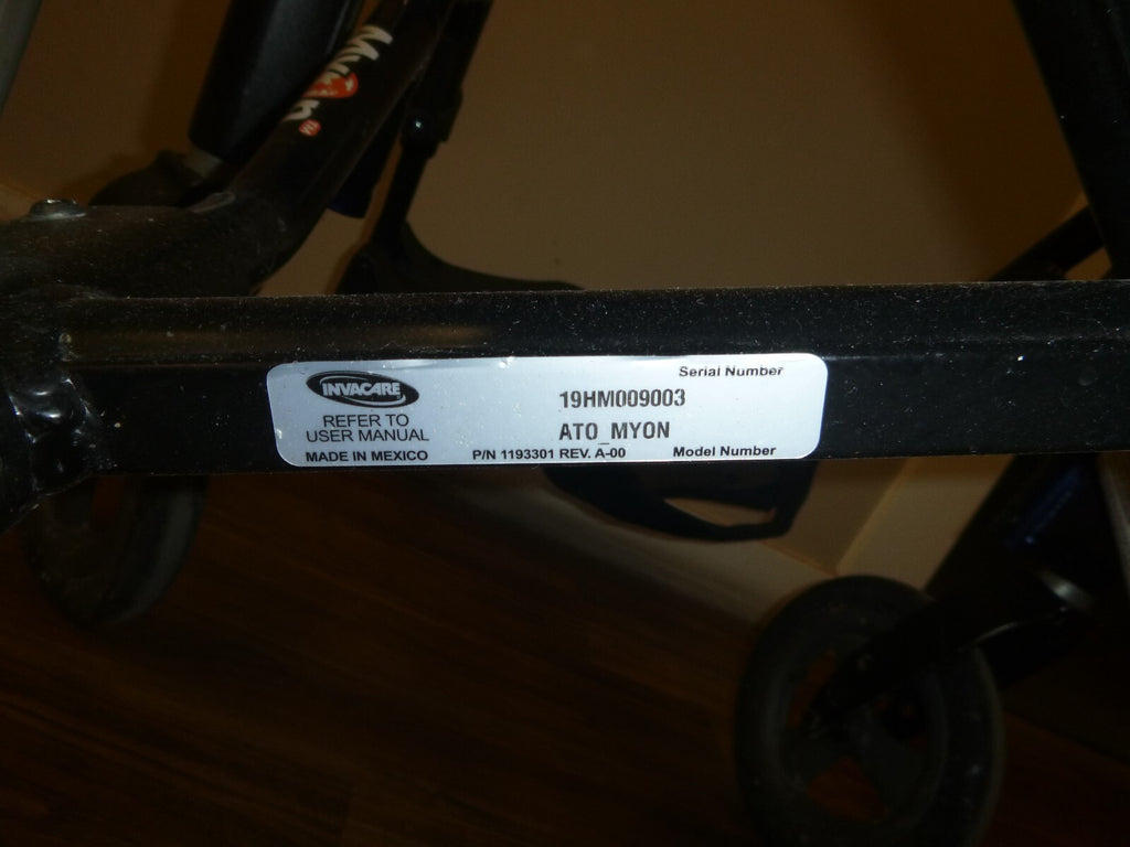 15" INVACARE ATO MYON FOLDING WHEELCHAIR 19HM009003 WITH SINGLE HAND DRIVE