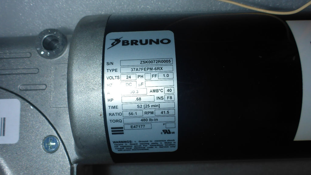 2023 BRUNO STRAIGHT STAIR LIFT MOTOR AND BOLTS 37AFEPM-6RX