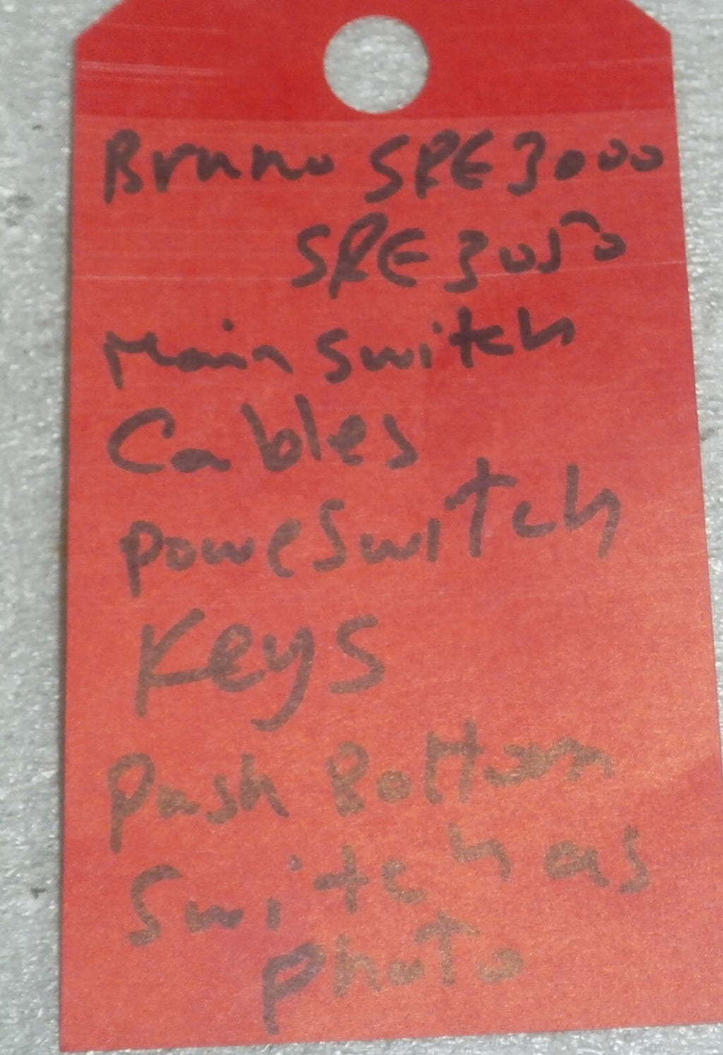 BRUNO SRE-3000/ SRE3050 MAIN SWITCH CABLES W/ POWER SWITCH KEYS & PUSH BUTTON