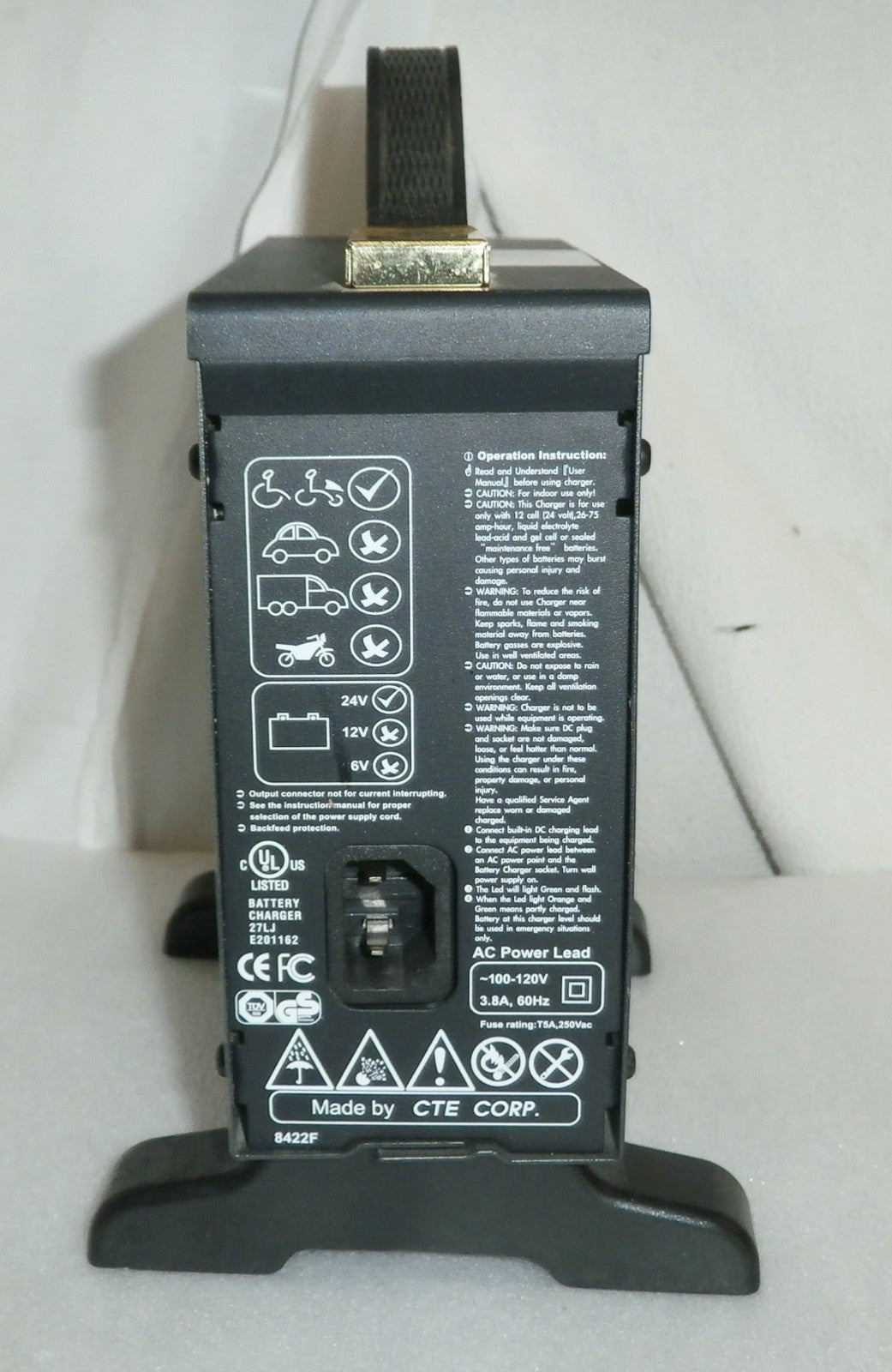 invacare CTE WHEELCHAIR BATTERY CHARGER 24V MODEL 4C24080A USED WORKS V GOOD
