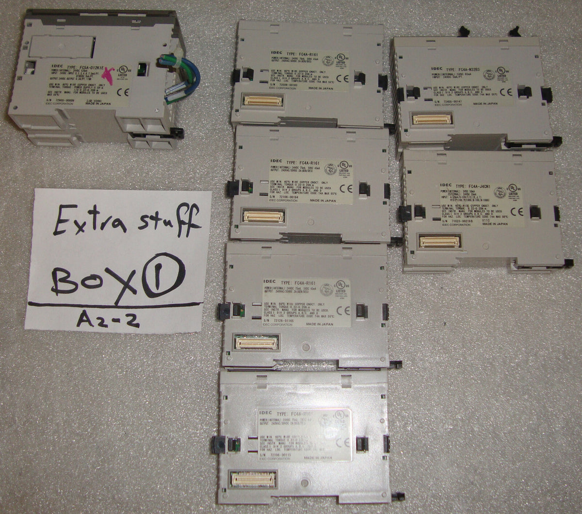 Lot 1 X IDEC TYPE FC5A-D12K1E, 1 X FC4A-N32B3, 1 X FC4A-J4CN1, 4 X FC4A-R161