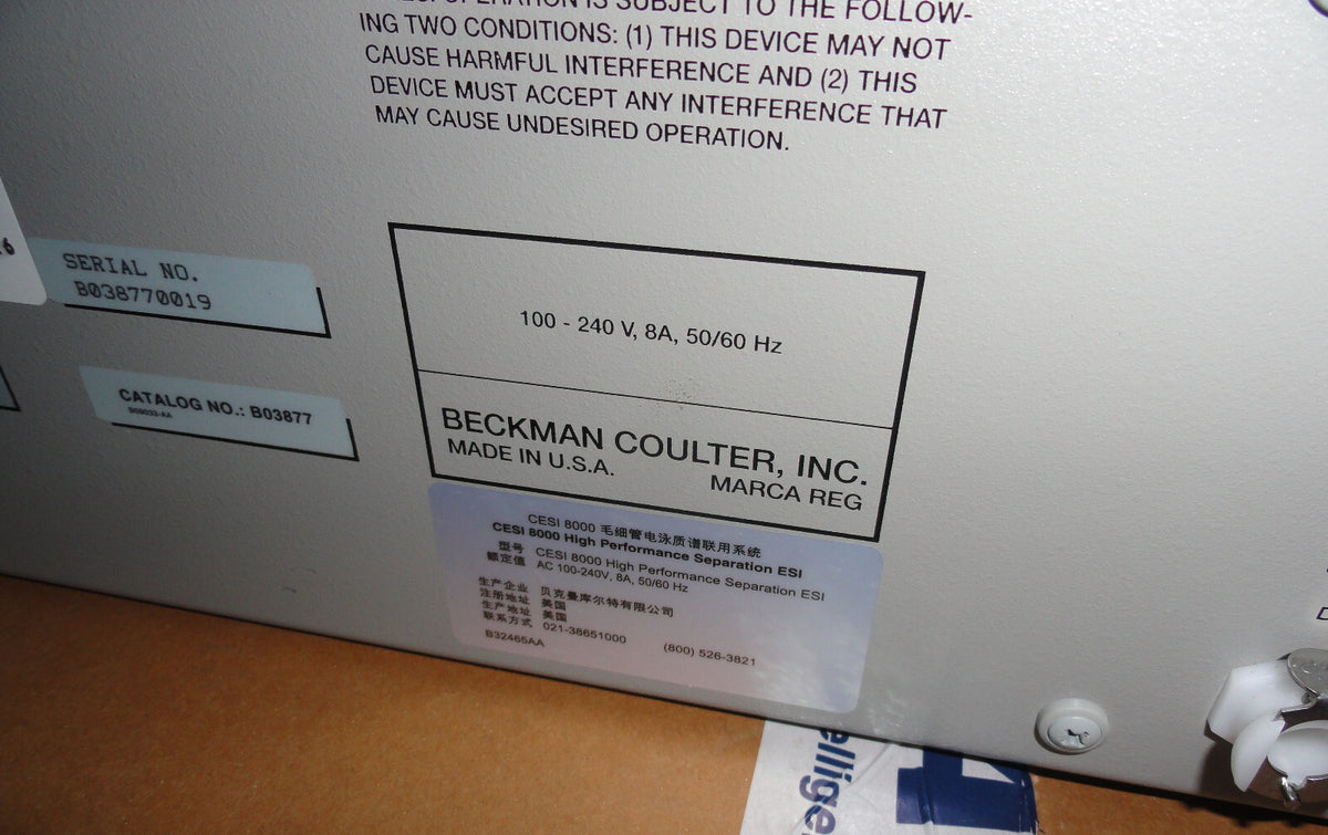 Beckman Coulter CESI 8000 High Performance Separation Capillary Electrophoresis