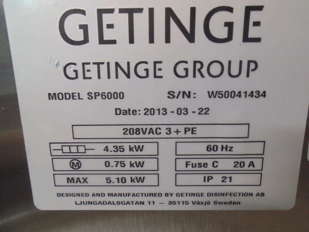 ARJO GETINGE SP6000 CONTROL PANEL 501 26 8400 REF F USED