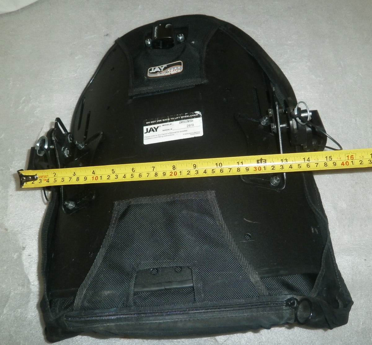 Wheelchair Back Jay Union JUNPDCUTM16SH H20" (15"-17" Width) W/ Accessories