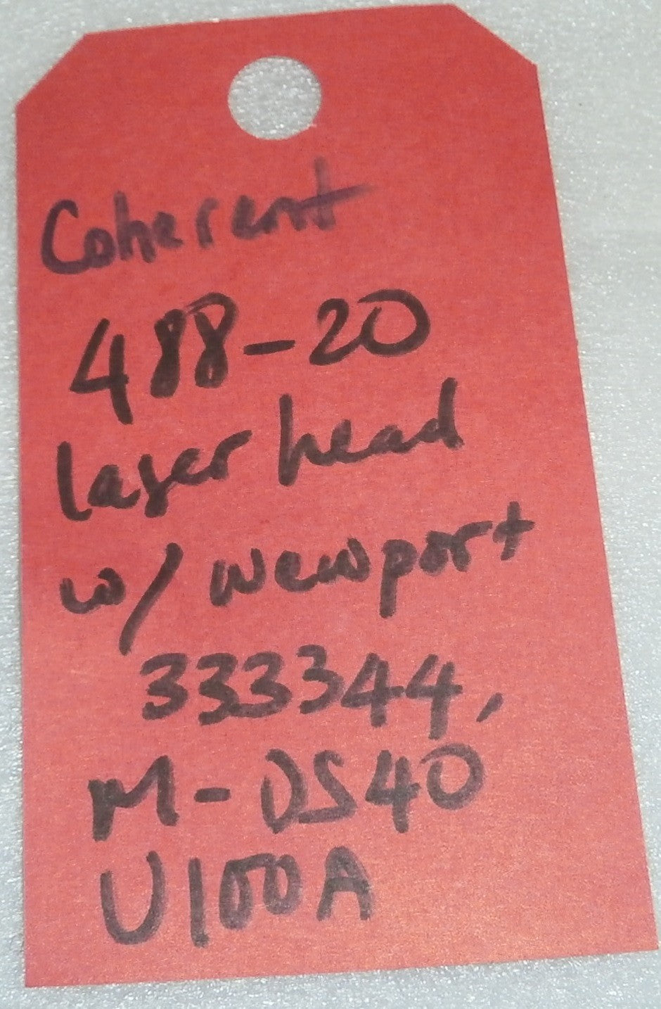 A7153 COHERENT 488-20 LASER HEAD WITH NEWPORT U100-A 333344 USED GOOD CONDITION