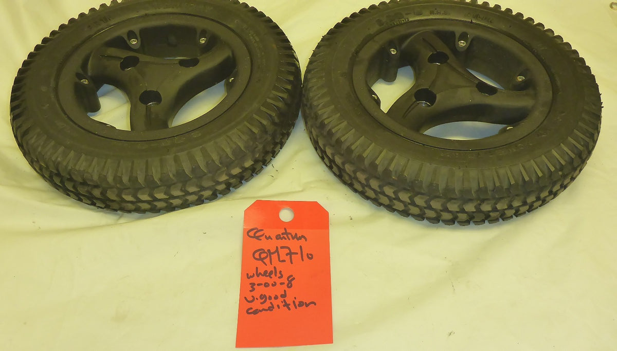 A7137 QUICKIE QM 710 WHEELCHAIR WHEELS PRIMO 3.00-8 SOLID AS PHOTO V GOOD COND