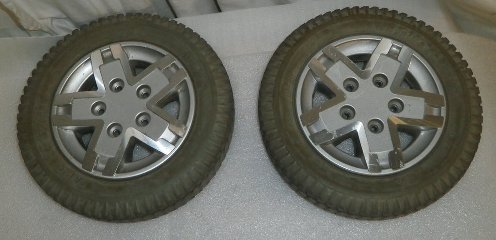 QUANTUM Q6 EDGE WHEELCHAIR WHEELS POWERTRAX 3.00-8 SOLID USED GOOD CONDITION