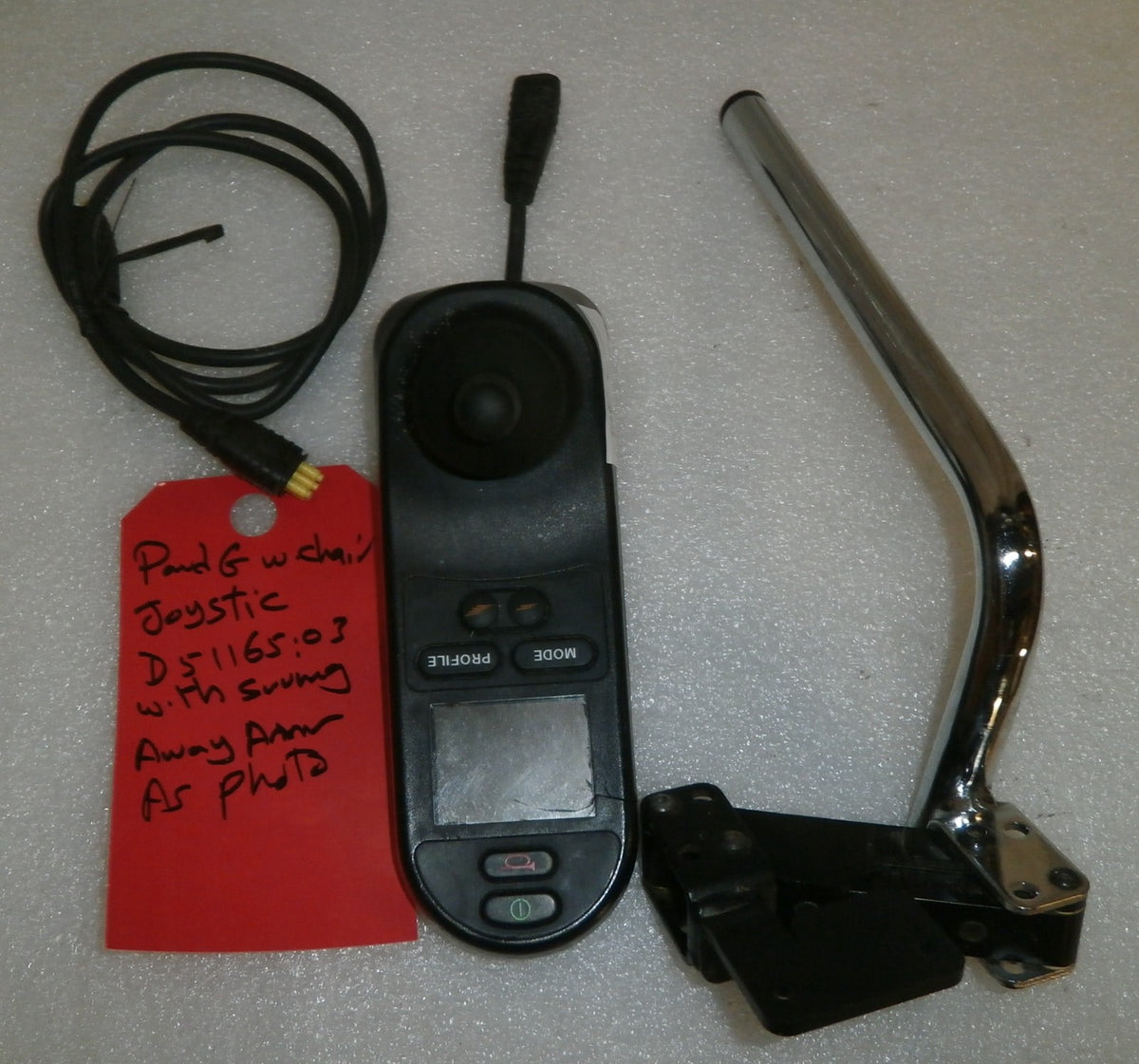 PG WHEELCHAIR JOYSTICK D51165.03 WITH SWING AWAY ARM GOOD CONDITION