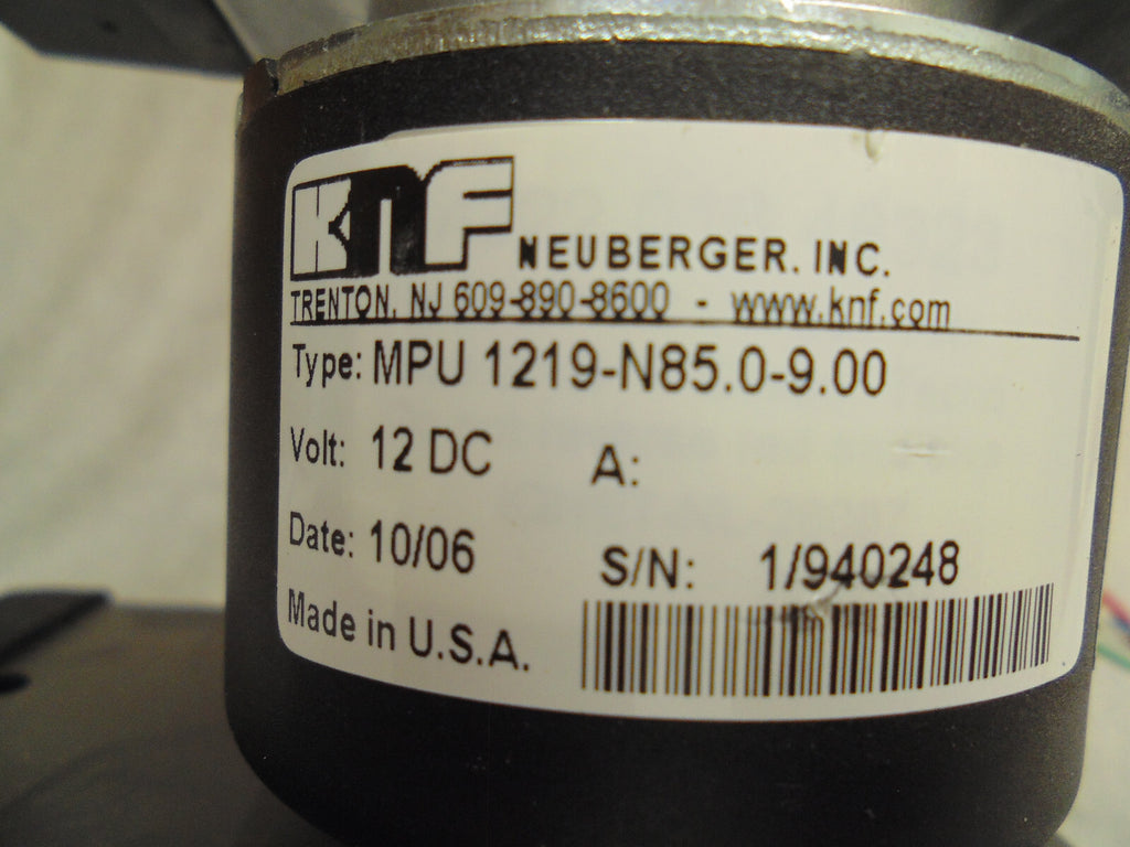 KNF FLUID PUMP 12V DC TYPE MPU 1219-N85.0-9.00