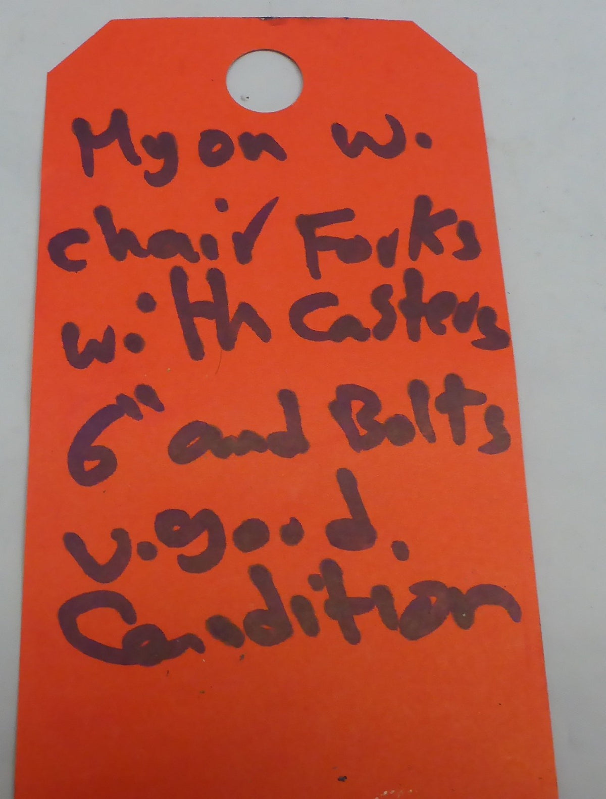 INVACARE MYON WHEELCHAIR FORKS AND CASTERS AND BOLTS AS PHOTO